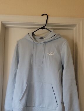Puma Pale Blue Hooded Pullover Sweatshirt